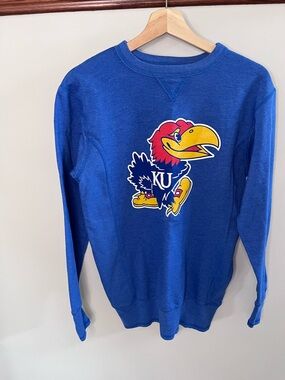 Alta Gracia Kansas Jayhawks KU Crewneck Sweatshirt Blue Small NCAA Collegiate